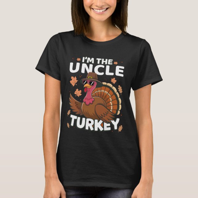 Camiseta Thanksgiving I'm The Uncle Turkey Family (Frente)