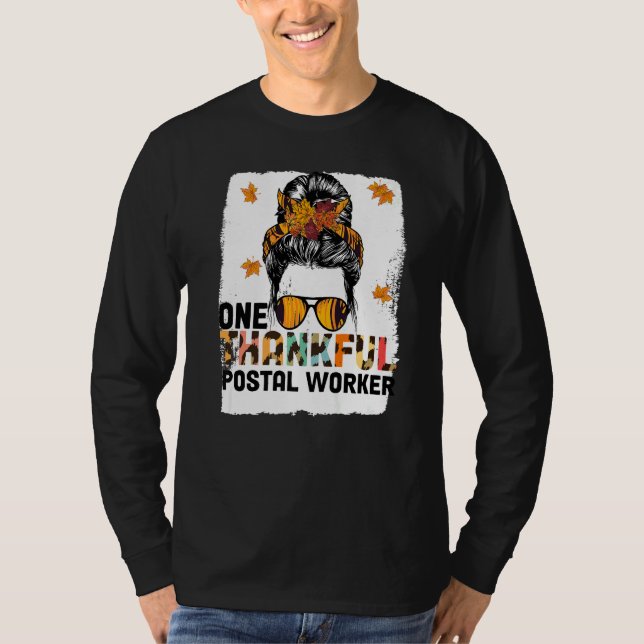 Camiseta Thanksgiving One Thankful Postal Worker   (Frente)
