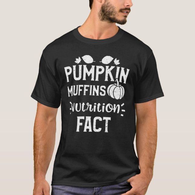 Camiseta Thanksgiving Pumpkin Muffins Nutrition Fact Pumpki (Frente)