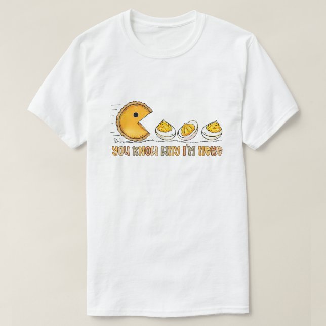 Camiseta Thanksgiving Pumpkin Pie Chasing, Funny Fall Desse (Frente do Design)