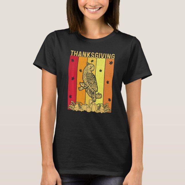 Camiseta Thanksgiving Retro Parrot Matching Family Pajamas (Frente)