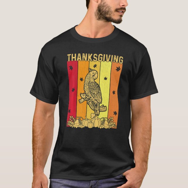 Camiseta Thanksgiving Retro Parrot Matching Family Pajamas (Frente)