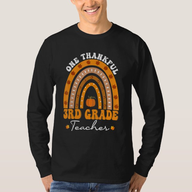Camiseta Thanksgiving Teacher  One Thankful 3rd Grade Teach (Frente)