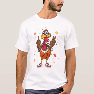 Camiseta Thanksgiving Turkey Playing Basketball Player Fall