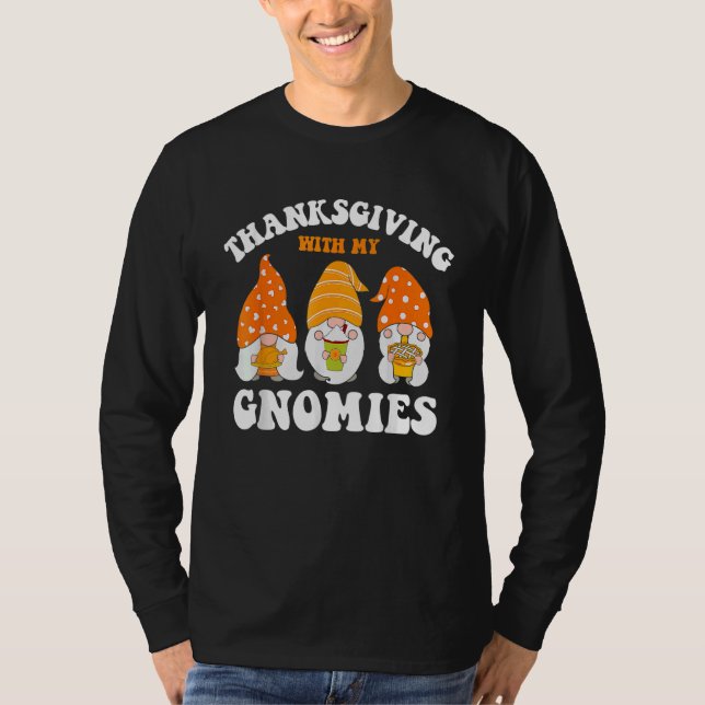 Camiseta Thanksgiving Whit My Gnomies Cute Fall Gnomes Boy  (Frente)