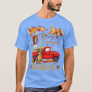 Camiseta Thanksgiving With My Beagles On Pickup Truck Fall