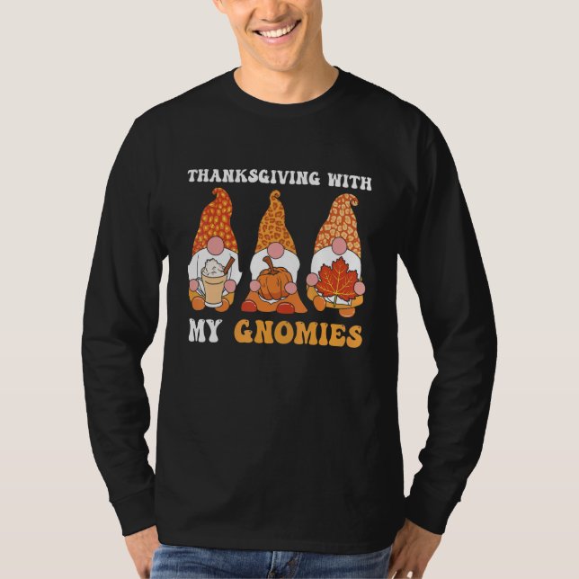 Camiseta Thanksgiving With My Gnomies Family Matching Turke (Frente)