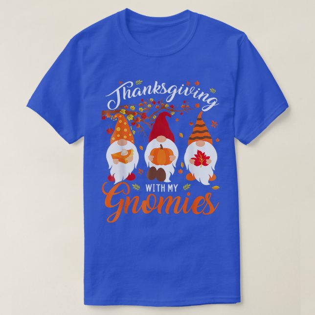 Camiseta Thanksgiving With My Gnomies Funny Autumn Gnomes L (Frente do Design)