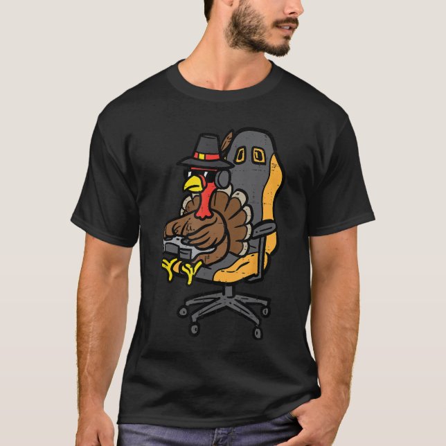 Camiseta Thanksgivingurkey Gaming Gamer Men Boys een Youth  (Frente)