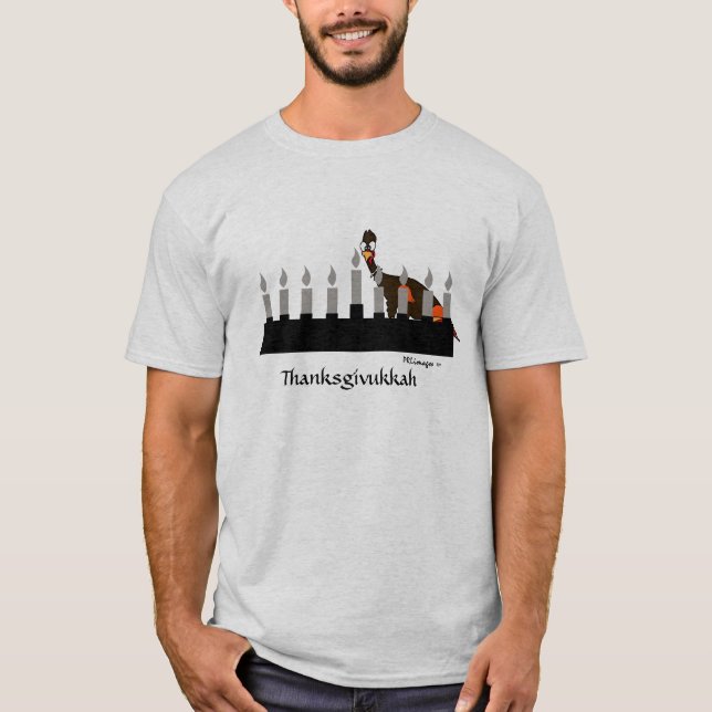 Camiseta Thanksgivukkah Turquia e t-shirt de Menorah (Frente)