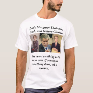 Camiseta thatcher, arbusto, clinton