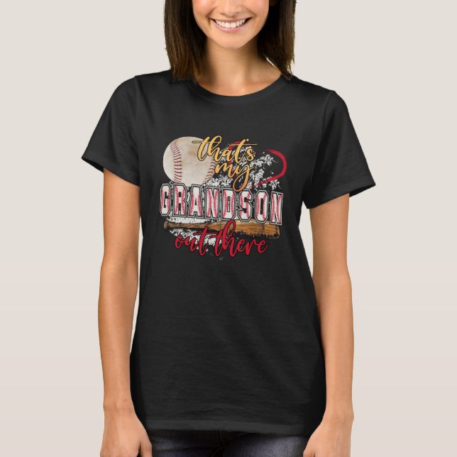 Camiseta That's My Grandson Out There Baseball Grandma Moth (Frente)