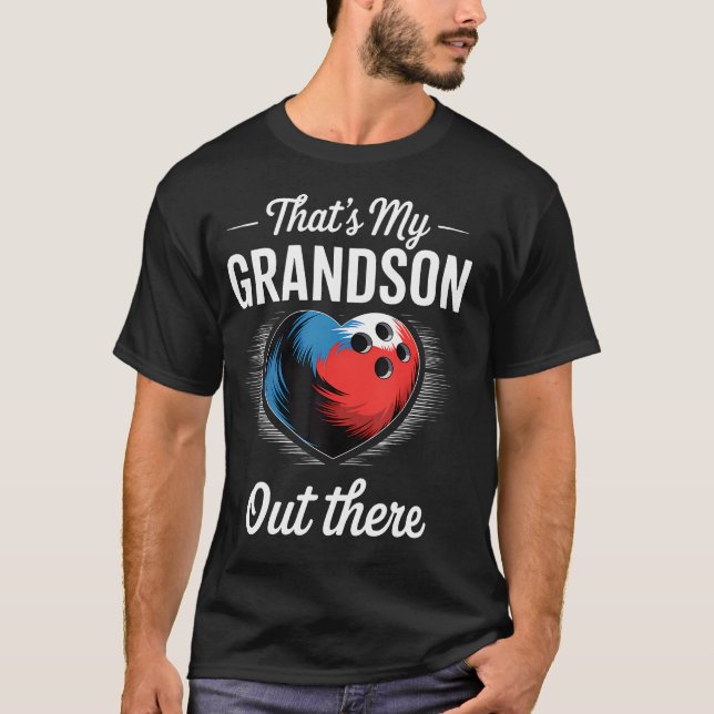 Camiseta That'S My Grandson Out There Bowling Grandma Mothe (Frente)