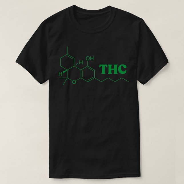 Camiseta THC molecule with name (Frente do Design)