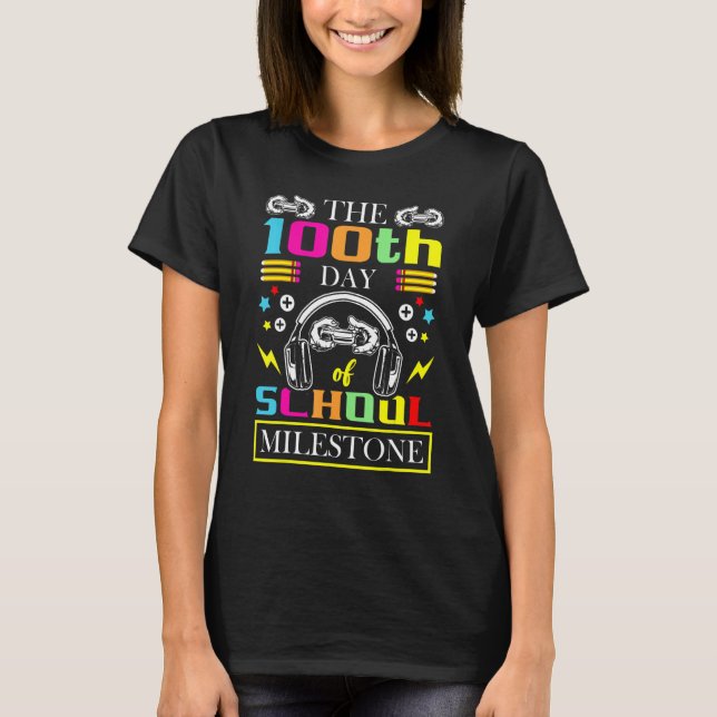 Camiseta The 100th Day Of School Milestone Game Player Kid  (Frente)