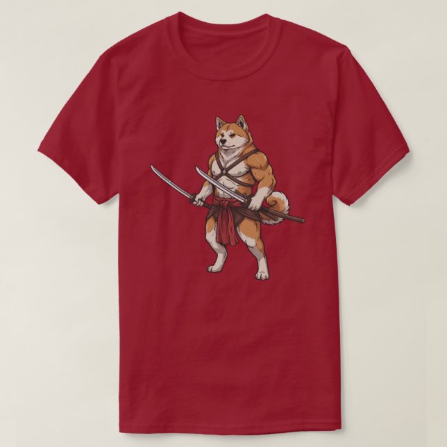 Camiseta The adventure of the Akita gladiator dog  (Frente do Design)