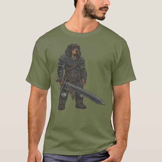 Camiseta The adventure of the Gordon Setter gladiator dog (Frente)