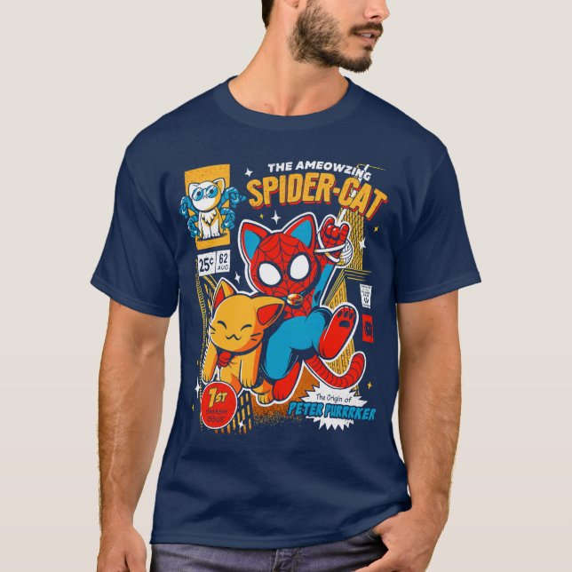 Camiseta the ameozing spider cat spider cat hoodies spider  (Frente)