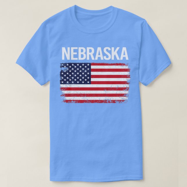 Camiseta The American Flag Nebraska (Frente do Design)