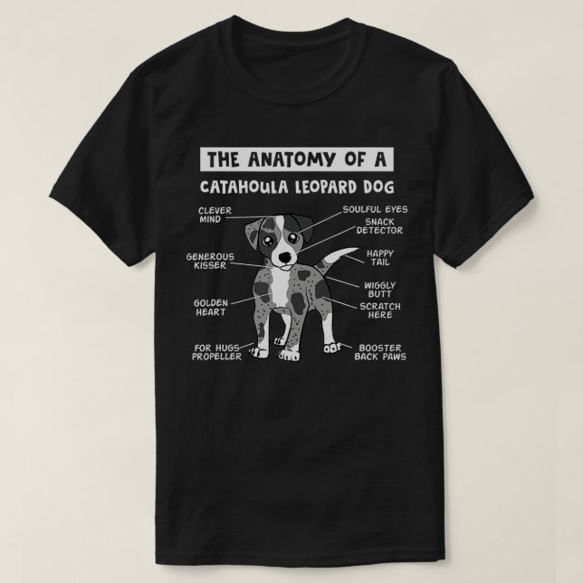 Camiseta The Anatomy Of A Catahoula Leopard Dog Catahoula L (Frente do Design)
