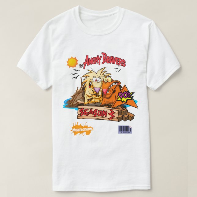 Camiseta The Angry Beavers – Norbert & Daggett 90s Cartoon  (Frente do Design)