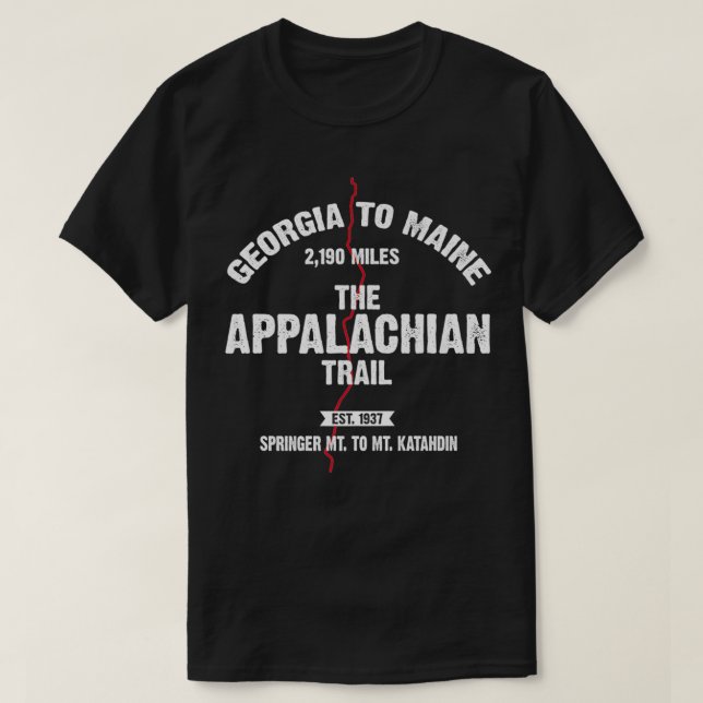 Camiseta The Appalachian Trail Georgia To Maine Hiking Prem (Frente do Design)