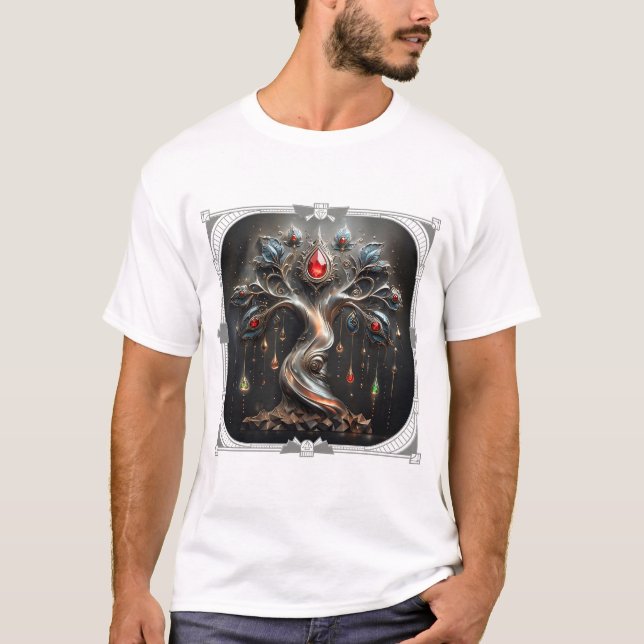 Camiseta  The Art Deco Tree of Life design.  (Frente)