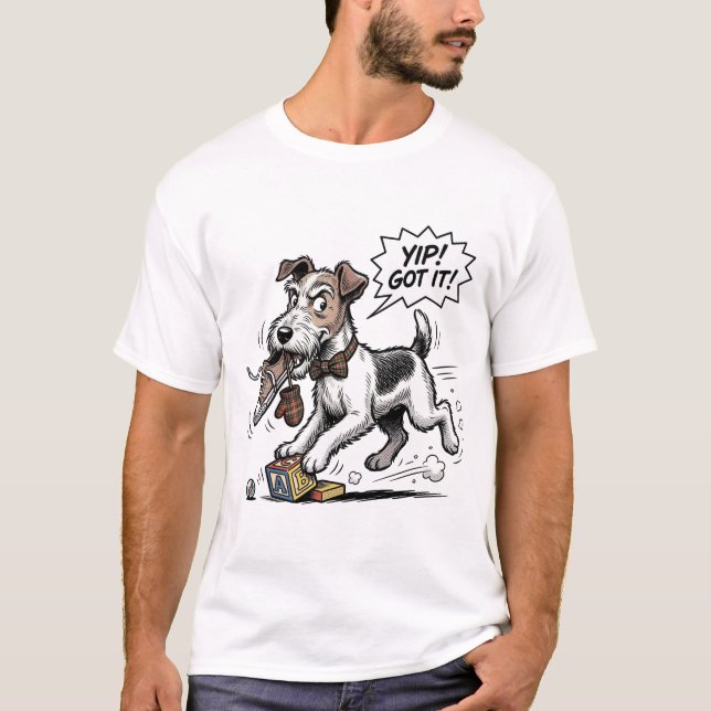 Camiseta The Audacious Wire: Funny Fox Terrier Peekaboo (Frente)