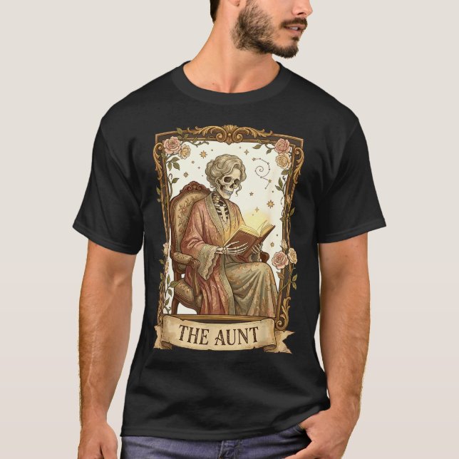 Camiseta The Aunt Tarot Card Women Skeleton Aunty Book Love (Frente)