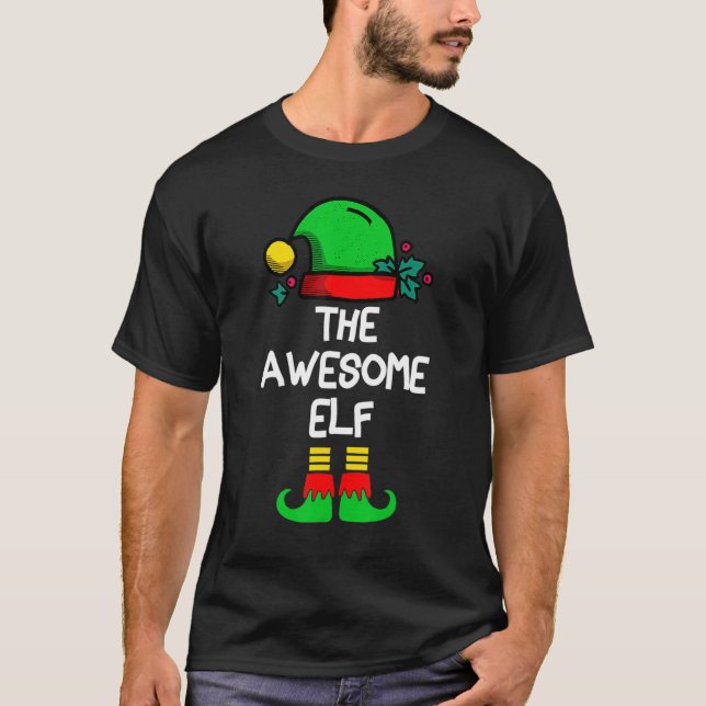 Camiseta The Awesome Elf Matching Family Group Christmas Pa (Frente)