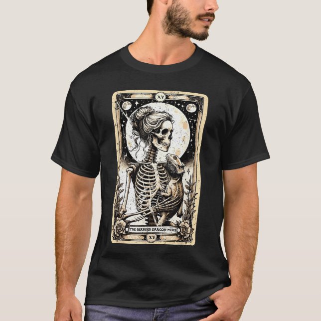 Camiseta The Bearded Dragon Mom Skeletonarot Card Art Beard (Frente)