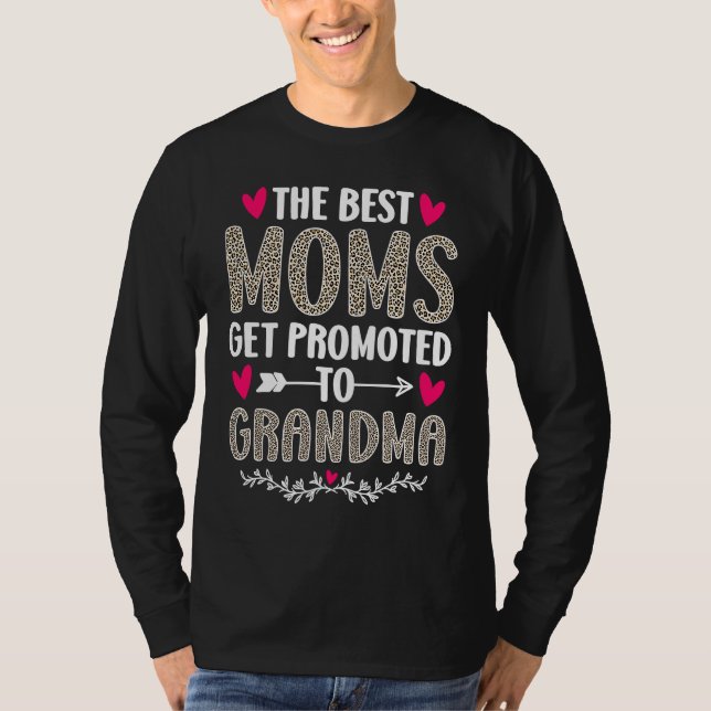 Camiseta The Best Moms Get Promoted To Grandma  Leopard (Frente)