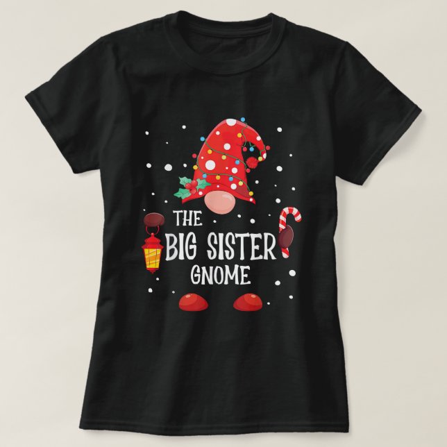 Camiseta The Big Sister Gnome Matching Family Christmas Gno (Frente do Design)