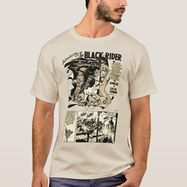 Camiseta "The Black Rider" Action Comic Strip T-Shirt (Frente)