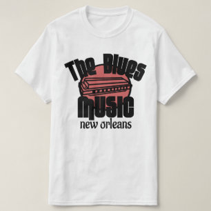 Camiseta The Blues Music New Orleans Harmonica vintage