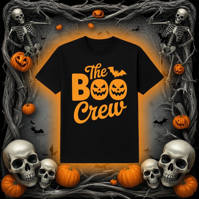 Camiseta "The Boo Crew" Ghosts, Spider, and Bats Halloween (Criador carregado)