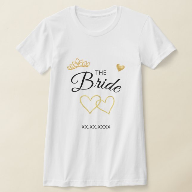 Camiseta The Bride Wedding Date Elegant Design (Postura )