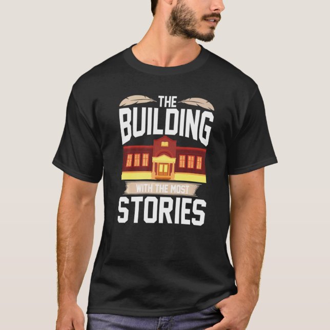 Camiseta The Building With The Most Stories Library Book  1 (Frente)