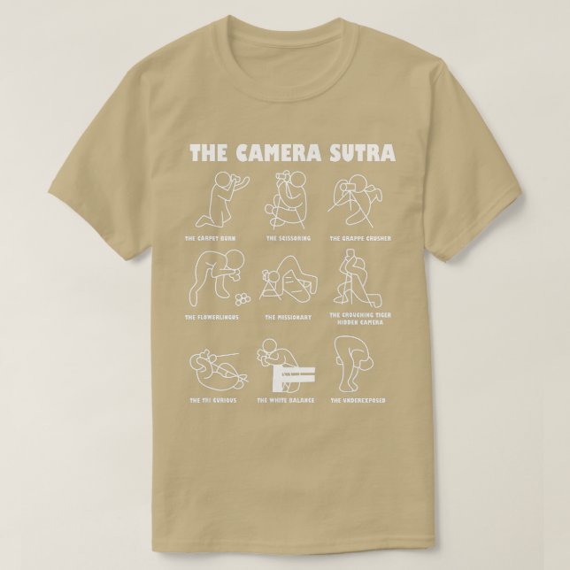 Camiseta The Camera Sutra Kamasutra Photographer Cameraman  (Frente do Design)