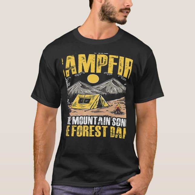 Camiseta The Campfire Forest Camp Travel Hiking Camper Camp (Frente)