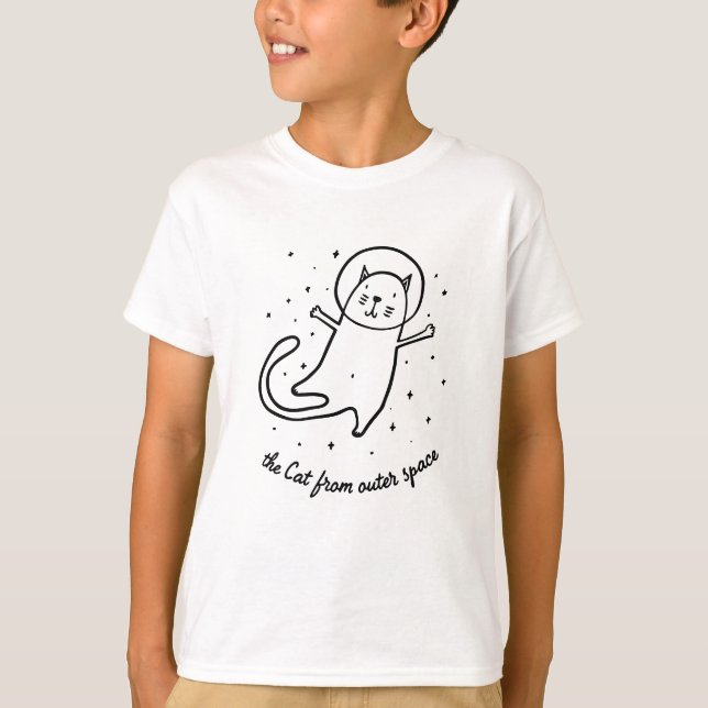 Camiseta The Cat From Outer Space Funny Astronaut Kitty (Frente)