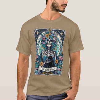 Camiseta The Cat Ladyarot Card Skeleton Cat Mom Cat Lover f