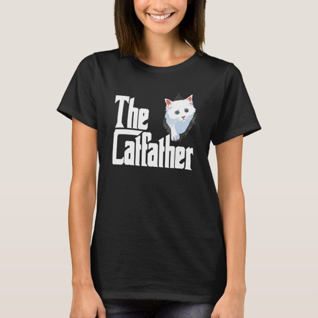 Camiseta The Catfather Fathers Day Cat Dad Pet Owner (Frente)