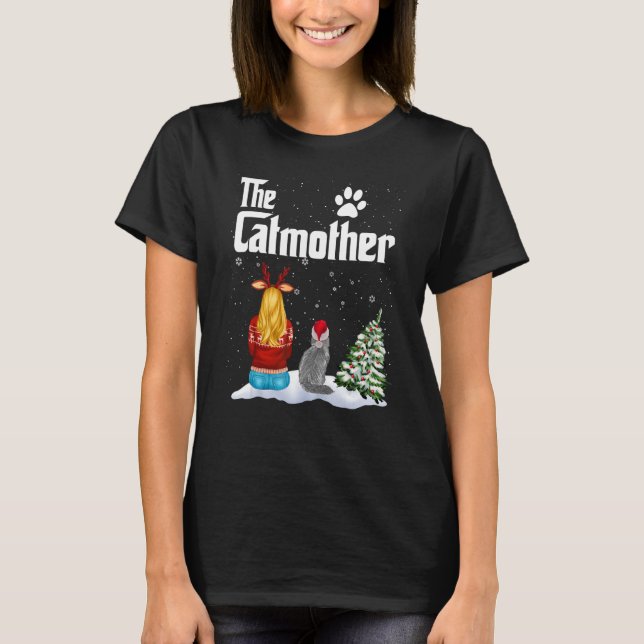 Camiseta The Catmother Maine Coon Cat Mom Christmas   Kitty (Frente)