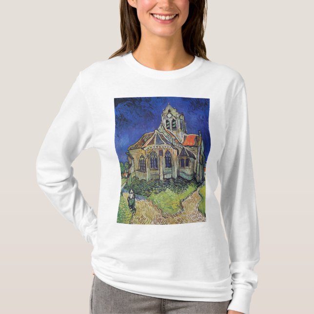 Camiseta The Church at Auvers 1890 by Vincent van Gogh (Frente)