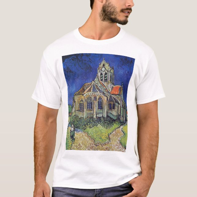 Camiseta The Church at Auvers 1890 by Vincent van Gogh (Frente)