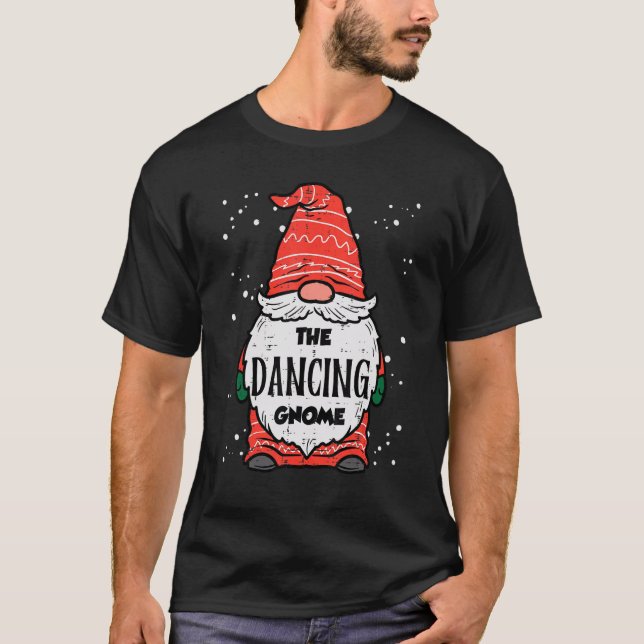Camiseta The Dancing Gnome Matching Christmas Family Girls  (Frente)