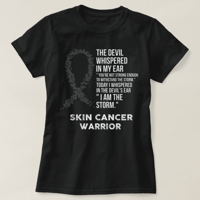 Camiseta The Devil- Skin cancer Awareness Support Ribbon  (Frente do Design)