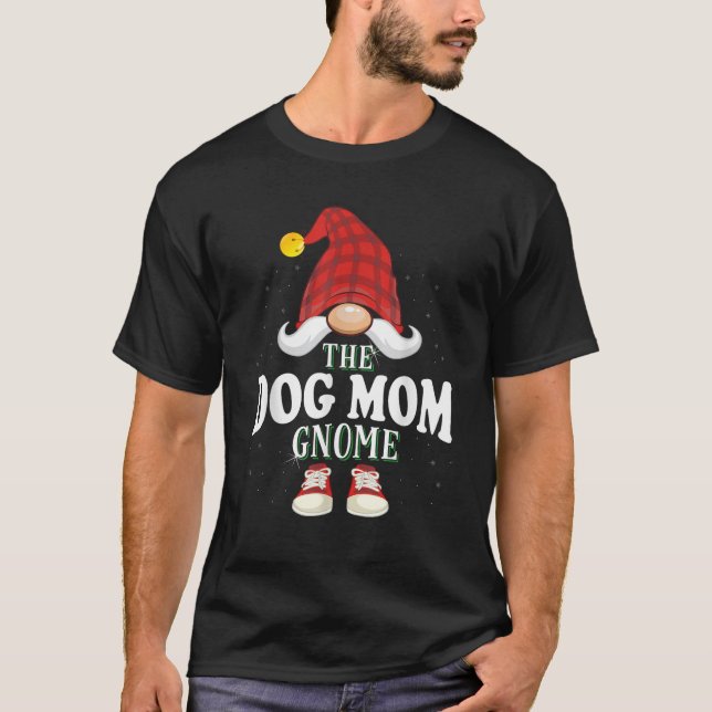 Camiseta The Dog Mom Gnome Family Christmas Pajama  (Frente)