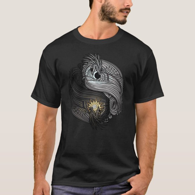 Camiseta The Dreaming Dragon Sun and Moon Yin Yang Dragons (Frente)